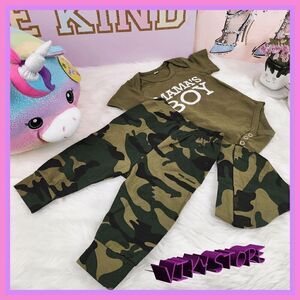 💖 Loveable Charm: Baby's Suit 6 Months Mamas Boy Logo 💖 NWT Z7059